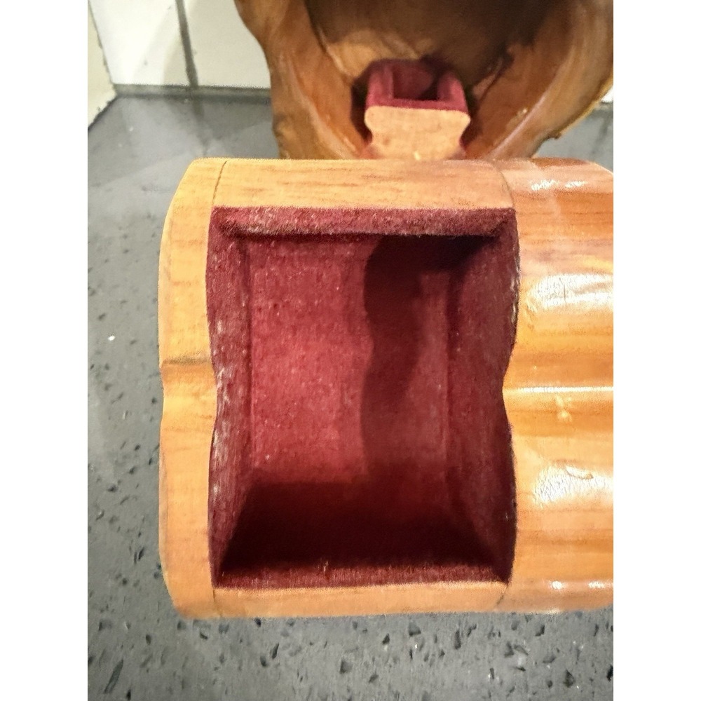 Wood Cedar Log Jewelry Trinket Box Heart Shaped‎ Drawer Artist Jeff Trag - Picture 12 of 12